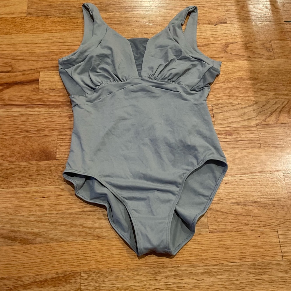Elegant Gray One-Piece Swimsuit